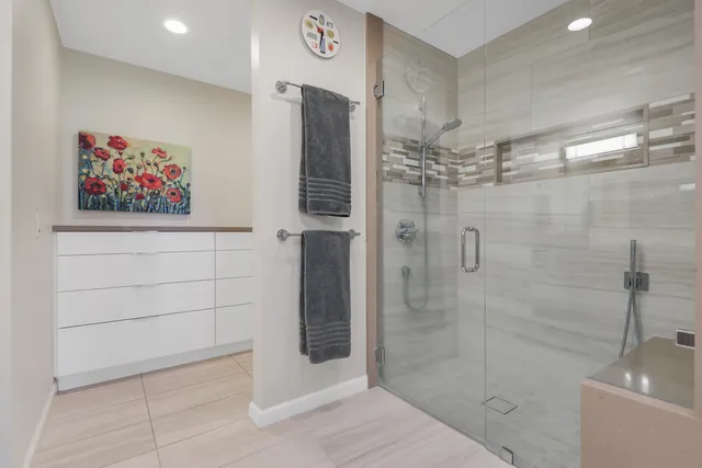 a bathroom with a shower