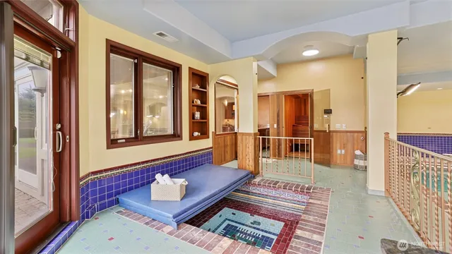 a view of a living room and entry way