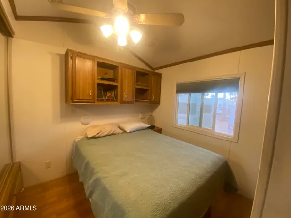 a room with a bed