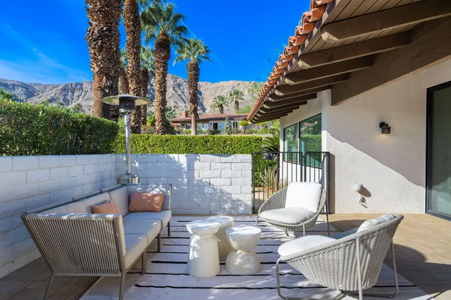 a view of outdoor seating space