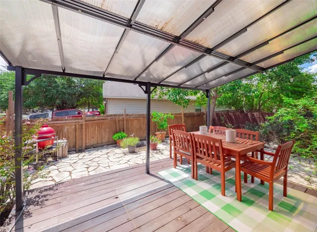 a outdoor view with a sitting space