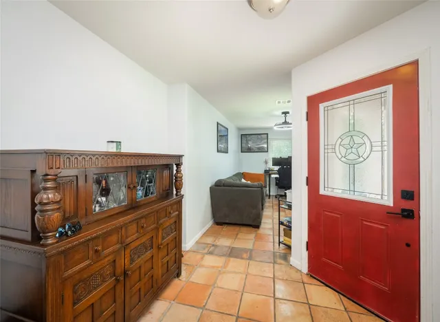 a living room with furniture