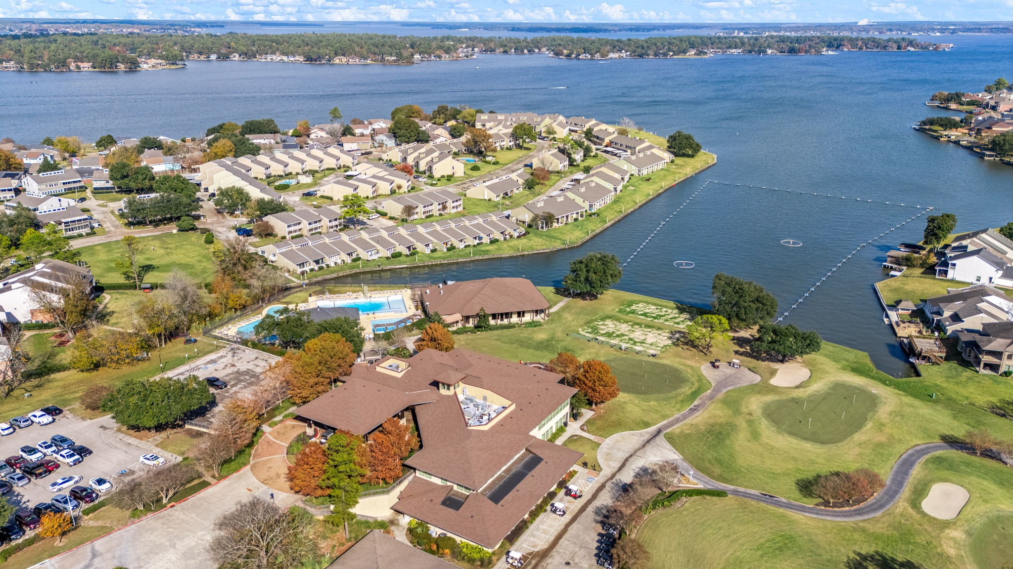 86 Dawns Edge Conroe, TX 77356 - Photo 45 of 50 an aerial view of a house with a lake view