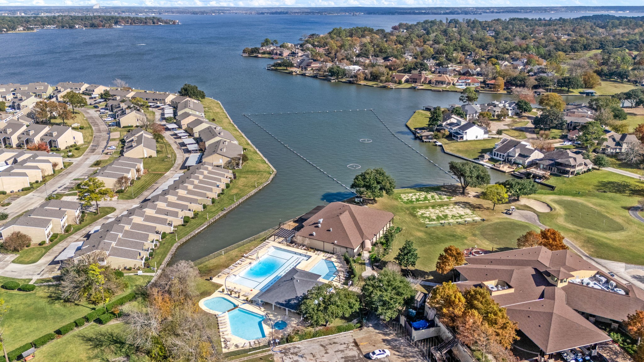 86 Dawns Edge Conroe, TX 77356 - Photo 46 of 50 an aerial view of a house with a lake