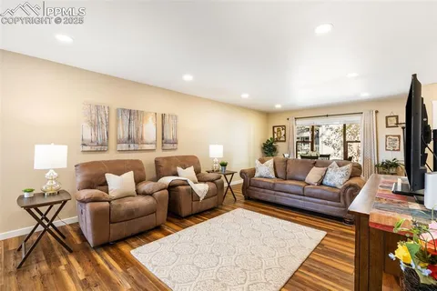 a living room with furniture and a couch