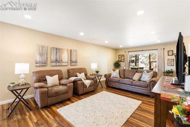 a living room with furniture and a couch