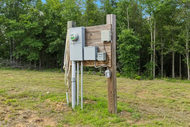 a backyard of a house with lots of green space and plants