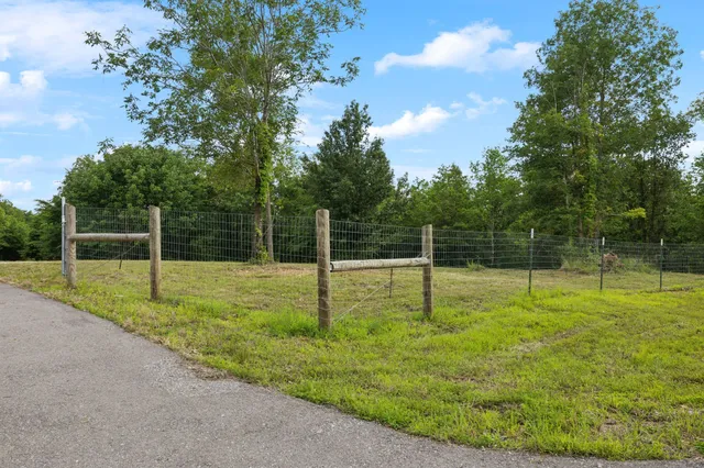 a view of a swimming pool with a yard