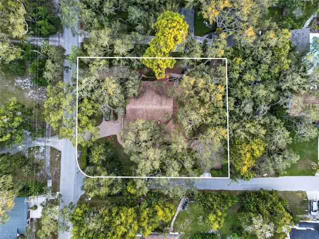 a backyard of a house with lots of green space and plants