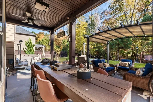 an aerial view of a house