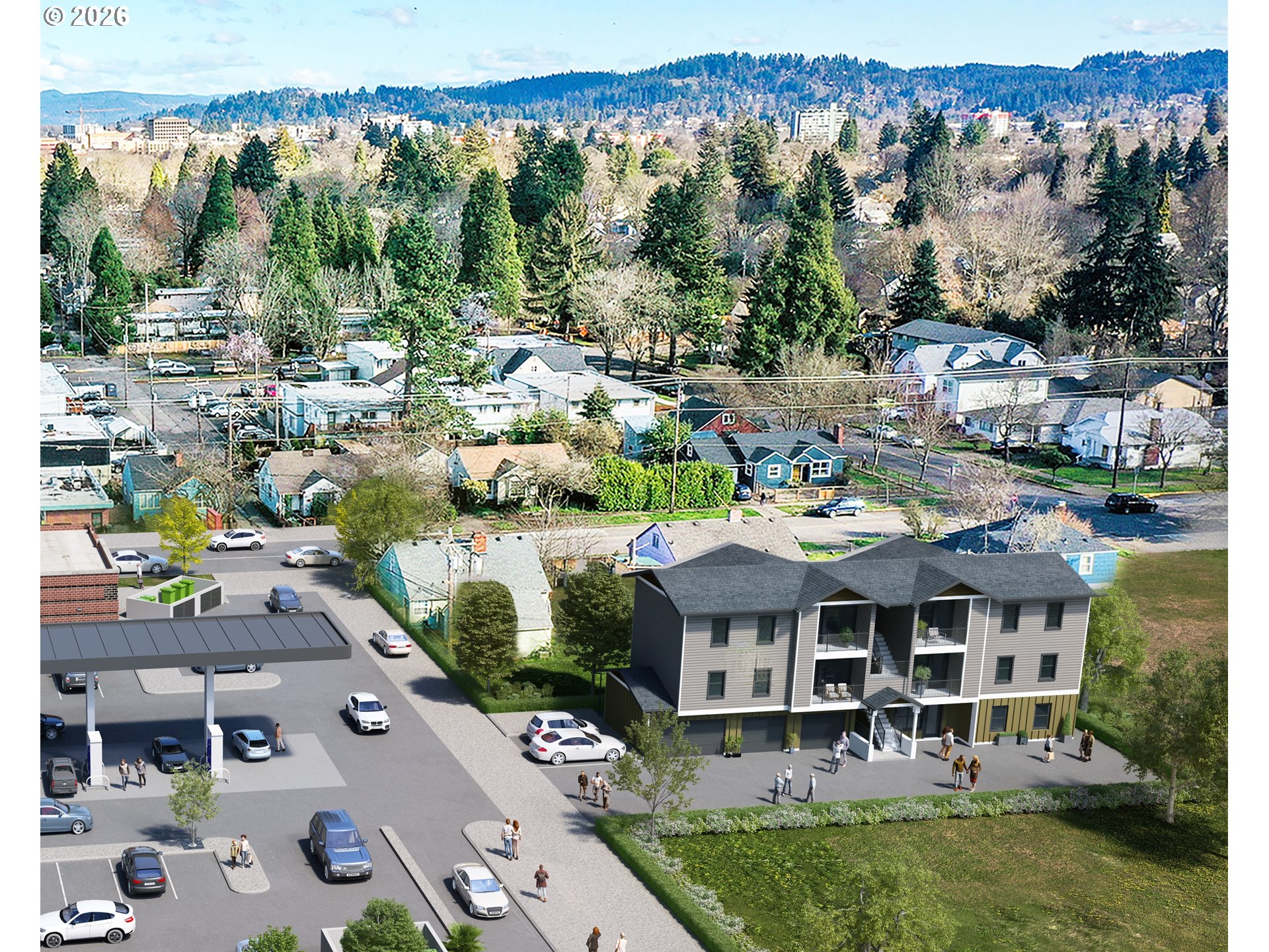 West 7th Alley Eugene, OR 97402 - Photo 1 of 1 a view of a patio with couches table and chairs and potted plants