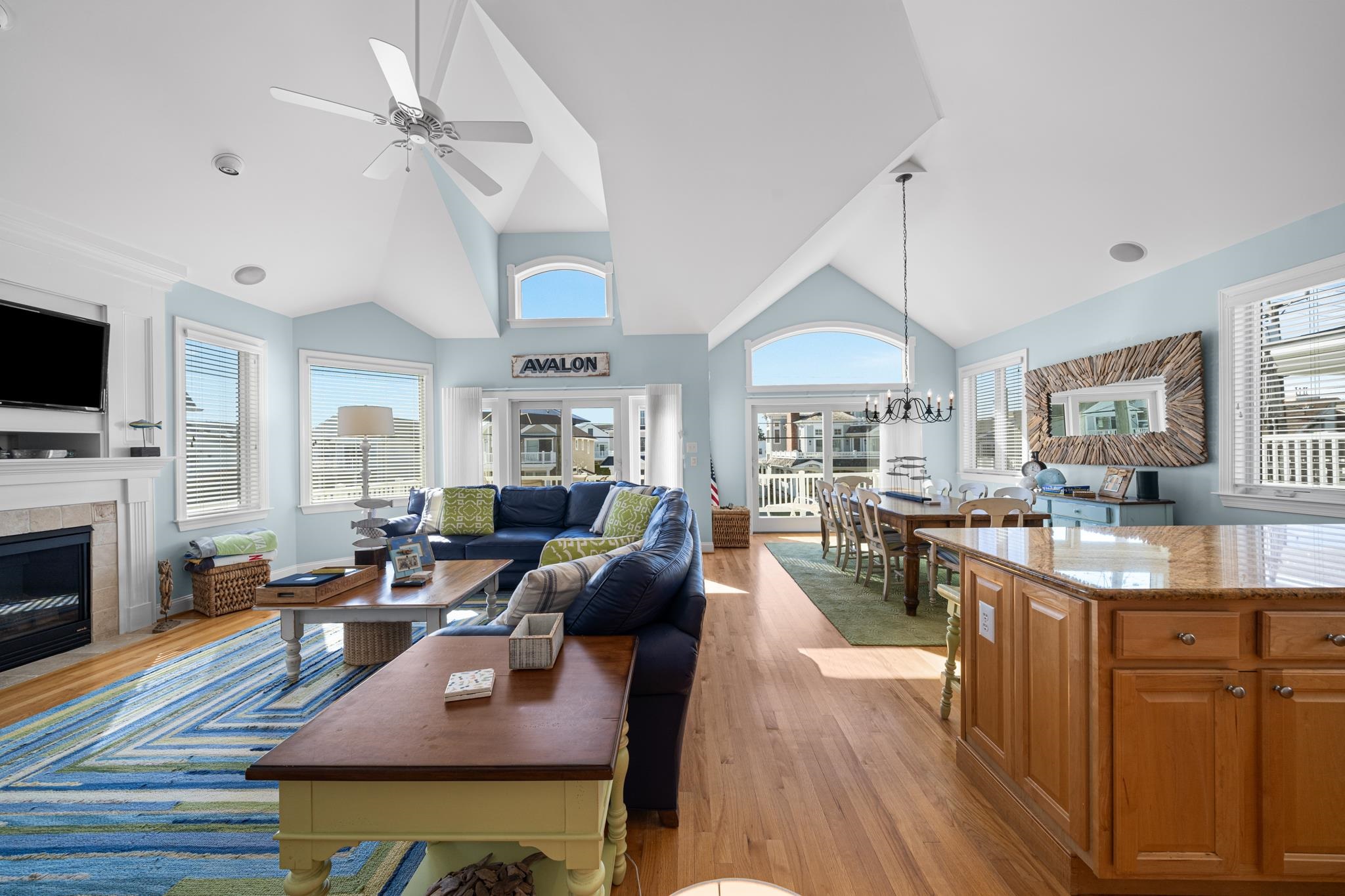 55 West 29th Avalon, NJ 08202 - Photo 8 of 32 a living room with fireplace furniture and a wooden floor