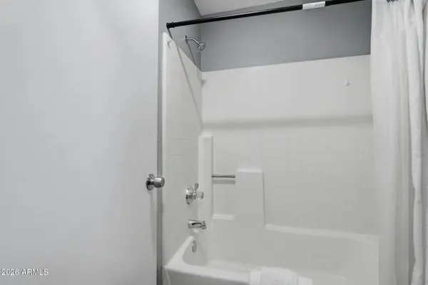a close view of a bathtub in bathroom