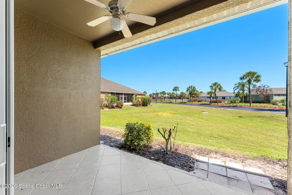 a view of an ocean and a building