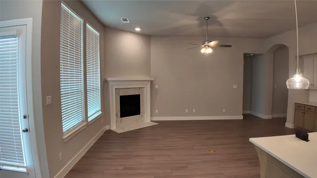 a view of a livingroom with a fireplace