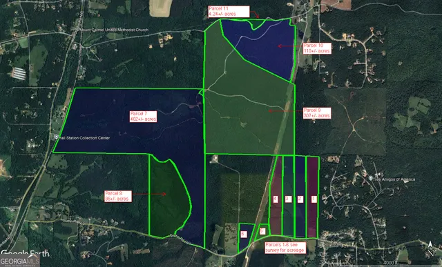 an aerial view of a residential houses