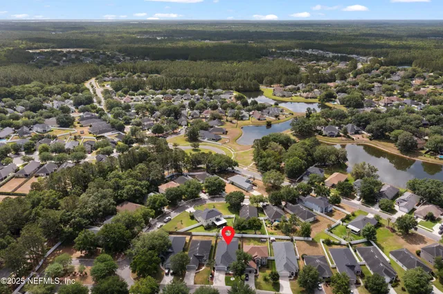 an aerial view of multiple house