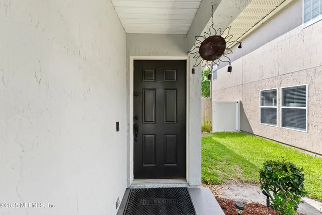 a view of a door of the house