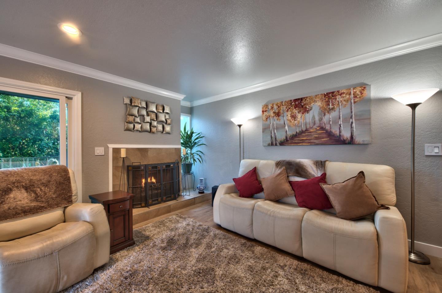2224 Almaden Road, Unit A San Jose, CA 95125 - Photo 10 of 29 a living room with furniture and a fireplace