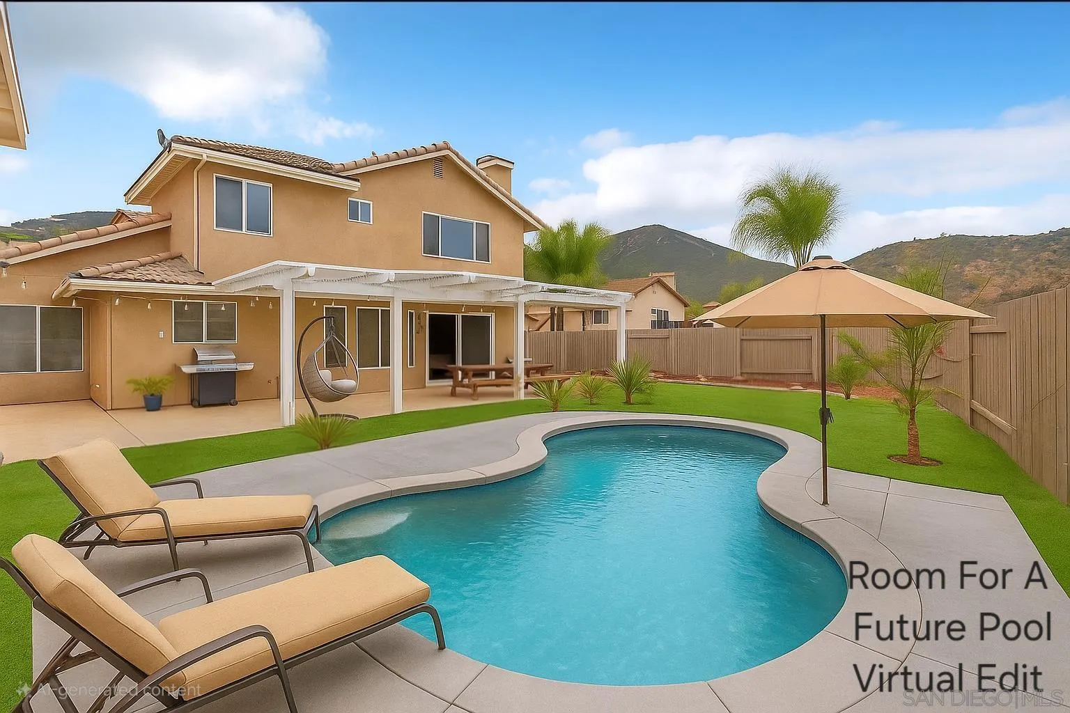 9410 Brian Way El Cajon, CA 92021 - Photo 7 of 49 a swimming pool with outdoor seating yard and barbeque oven