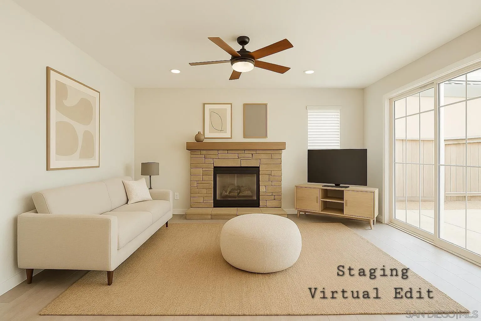 9410 Brian Way El Cajon, CA 92021 - Photo 9 of 49 a living room with furniture and a fireplace