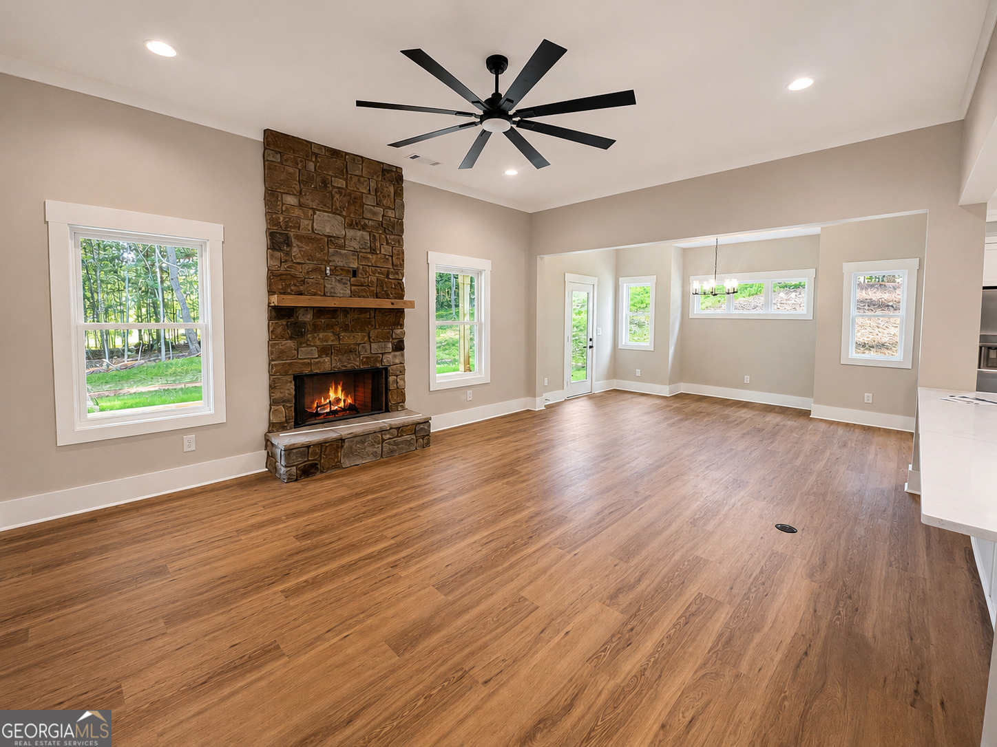 238 Signing Tree Trail Clarkesville, GA 30523 - Photo 7 of 37 Wood Burning Fireplace in the spacious living room