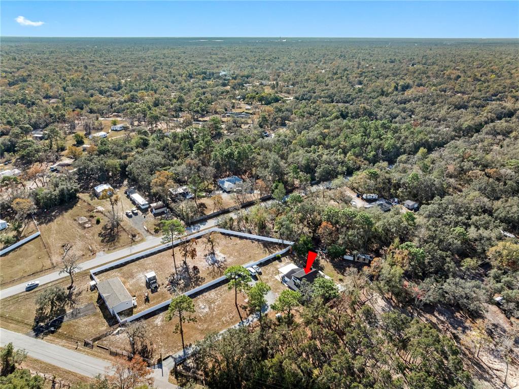 14450 Lancer Road Spring Hill, FL 34610 - Photo 44 of 46 an aerial view of residential houses with outdoor space and trees