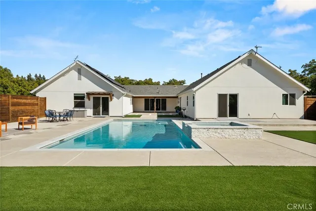 a view of outdoor space and swimming pool