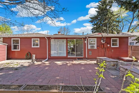 a front view of a house with patio