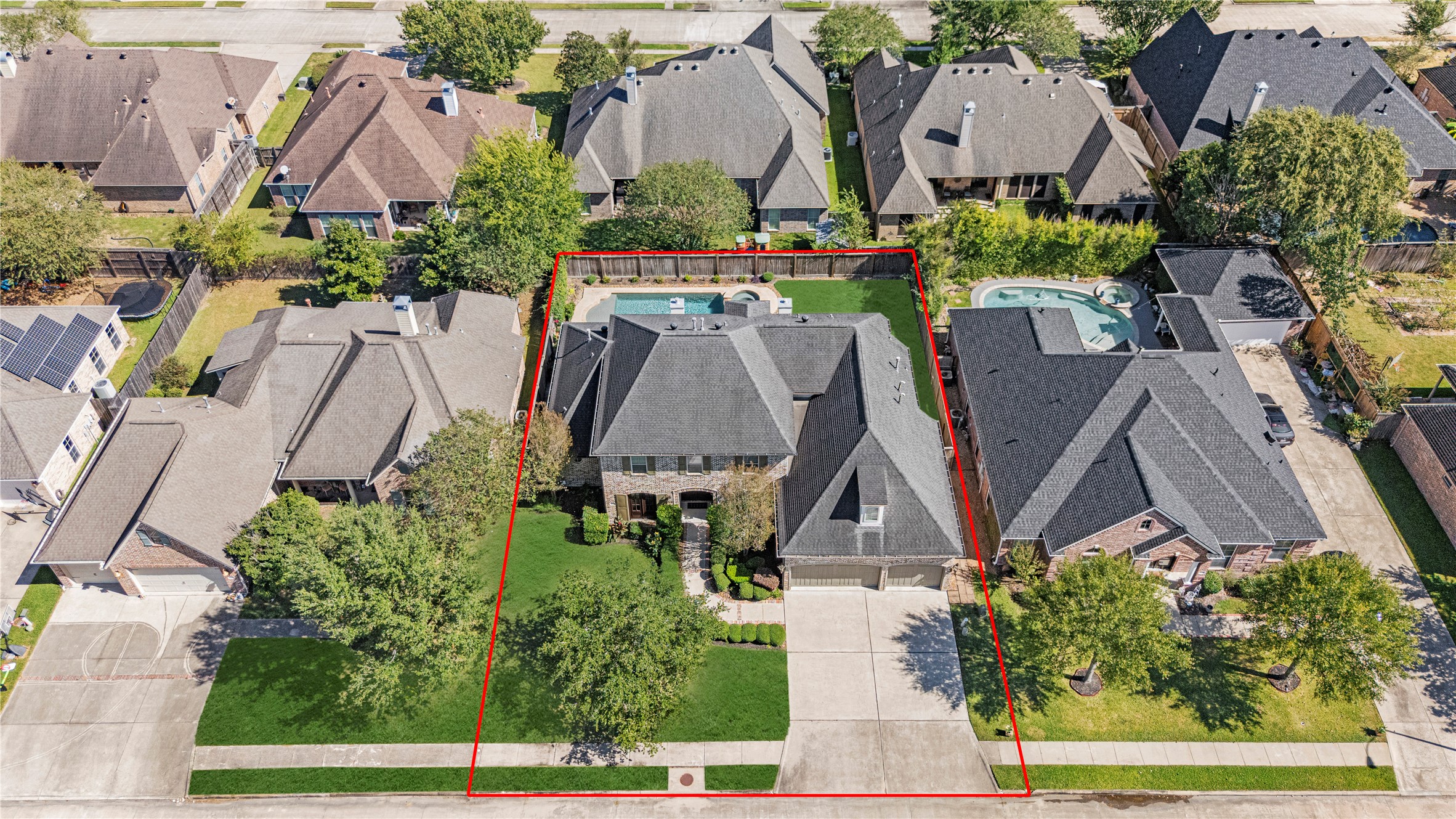 3550 Windrose Drive Beaumont, TX 77706 - Photo 46 of 50 Bird’s-eye view of the home’s setting within a well-established neighborhood of elegant homes, conveniently located near shopping, dining, and commuter routes.