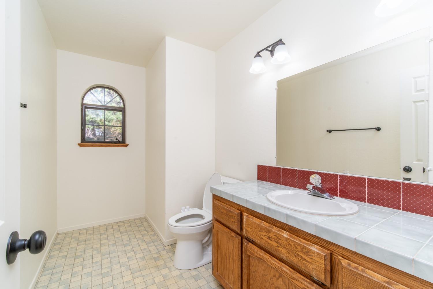 3961 7 Ridges Road Camino, CA 95709 - Photo 48 of 93 a bathroom with a toilet sink and mirror