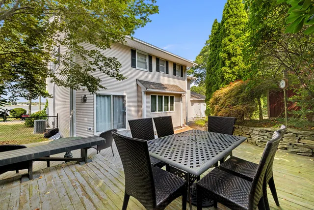 a view of a lake with a big yard