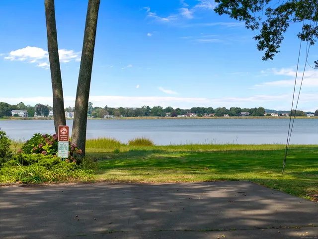 a view of a swimming pool with a lake view and mountain view