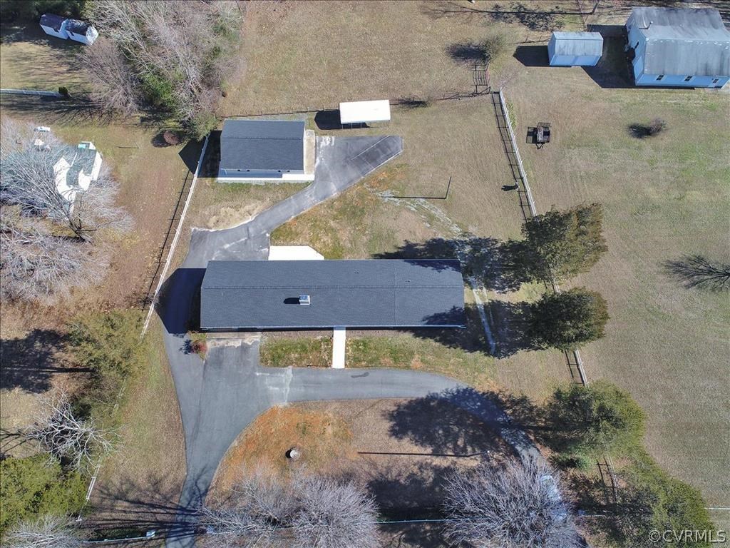 4010 Maidens Road Powhatan, VA 23139 - Photo 1 of 33 Aerial view of house and detached 4 car garage