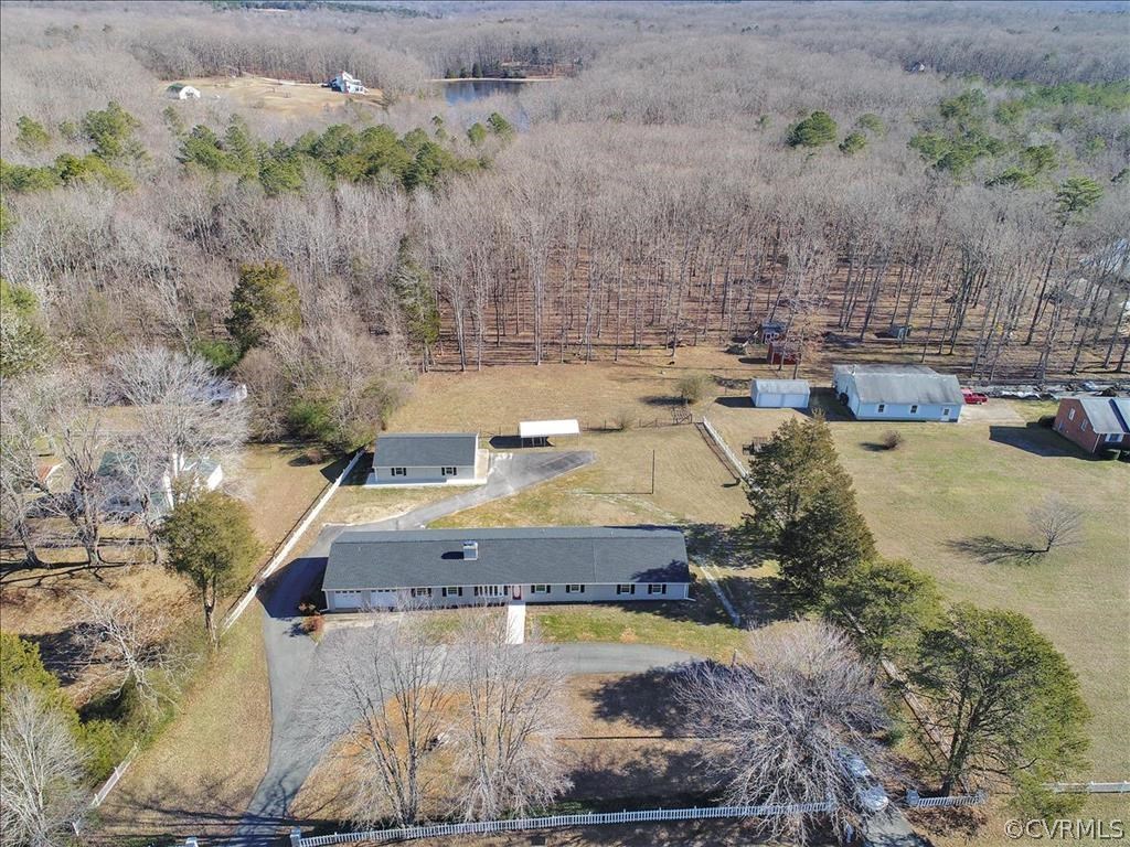 4010 Maidens Road Powhatan, VA 23139 - Photo 30 of 33 Aerial view of house and detached 4 car garage