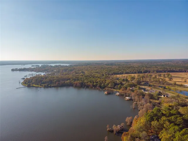 a bird view of a lake and lake