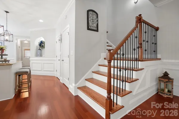 a view of a hallway with entryway