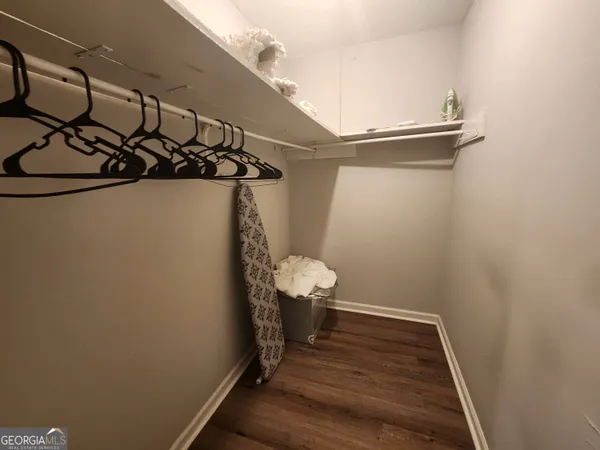 a view of a room with rack on the wall