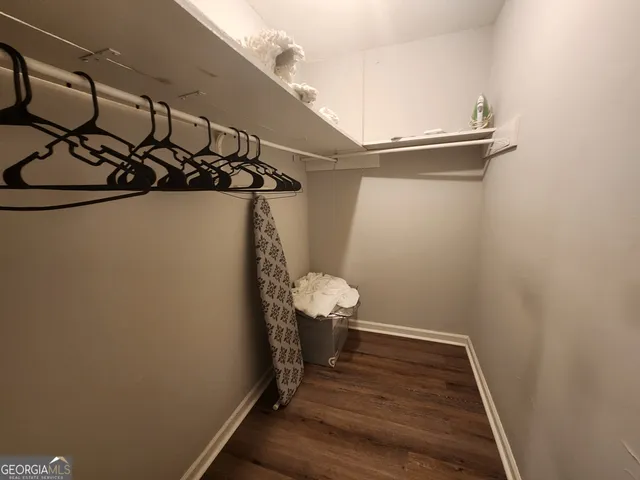 a view of a room with rack on the wall