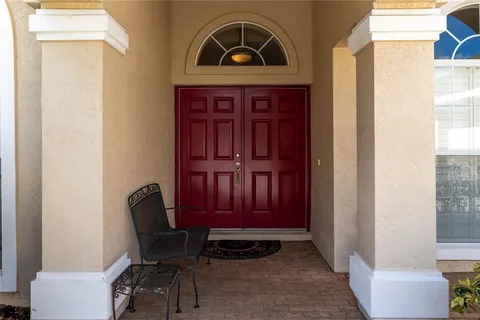 a view of front door with elevator