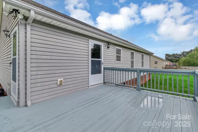 a view of a wooden deck
