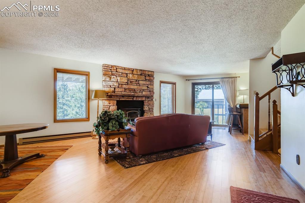 247 Pinewood Road Florissant, CO 80816 - Photo 3 of 39 a living room with furniture fireplace and window
