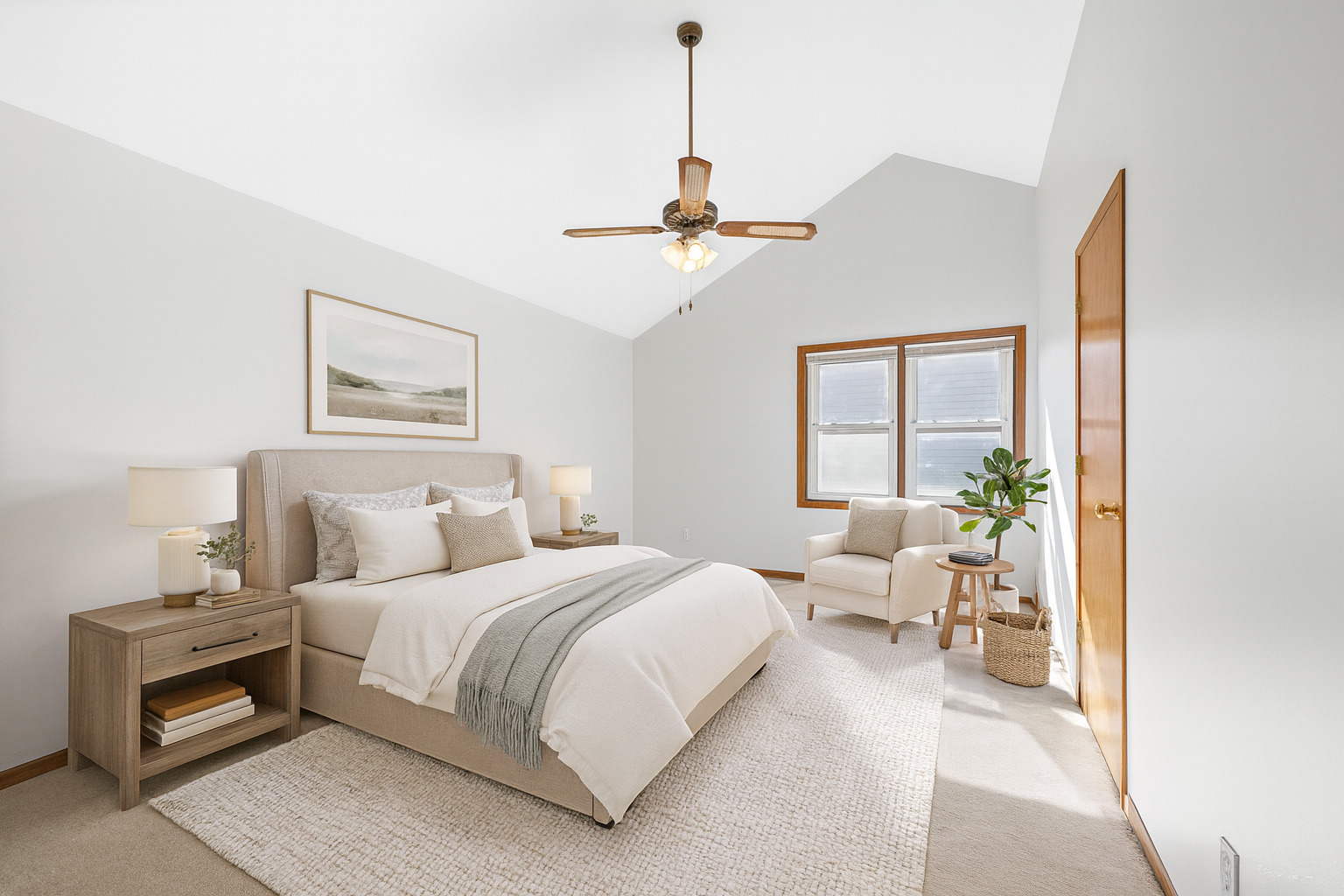 703 Avondale Lane Aurora, IL 60504 - Photo 17 of 40 a bedroom with a bed and a chandelier