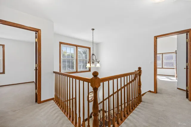 a view of a room with windows