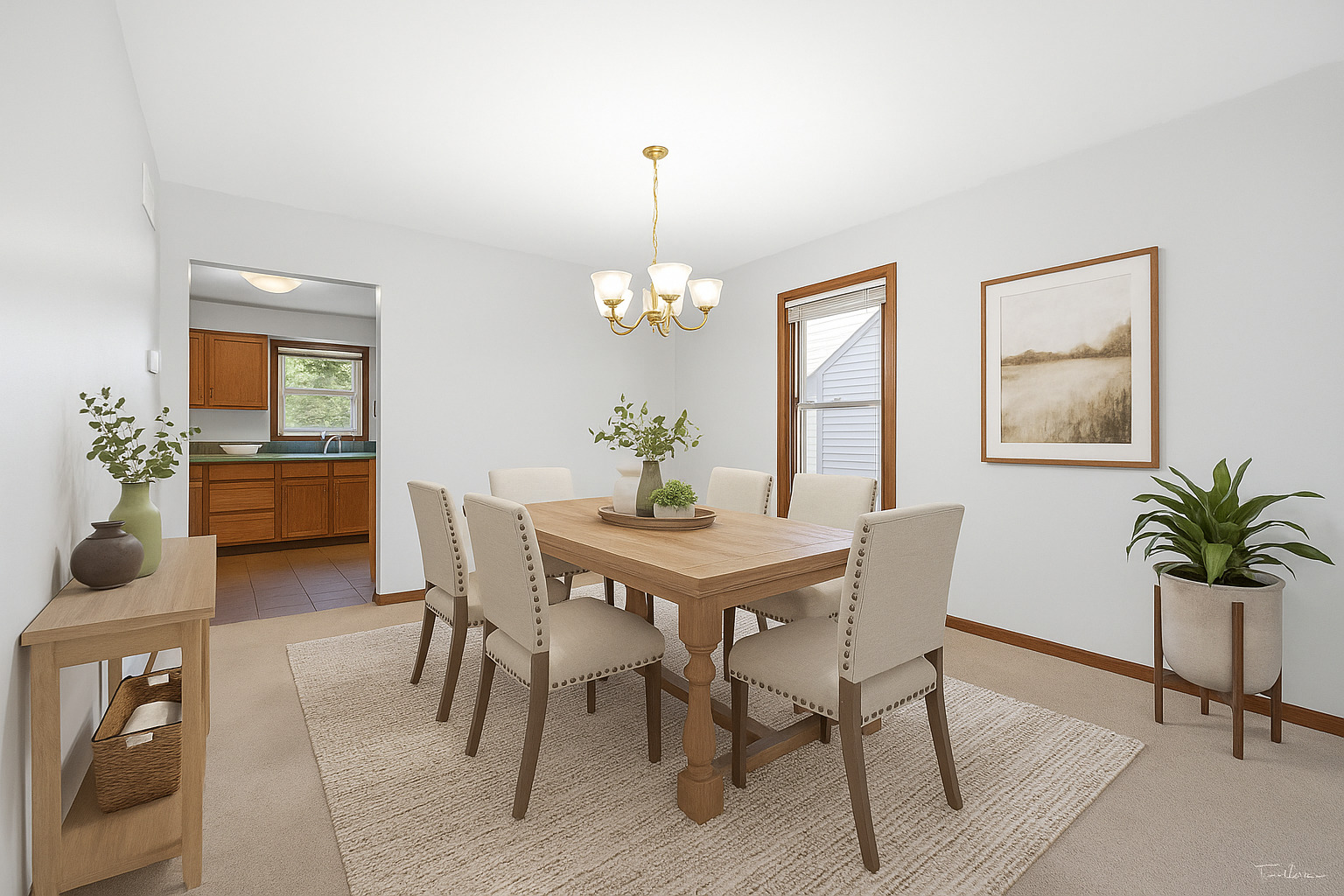 703 Avondale Lane Aurora, IL 60504 - Photo 5 of 40 a dining room with furniture a rug and a potted plant