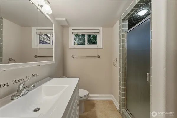 a bathroom with a shower