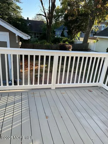 a view of wooden balcony