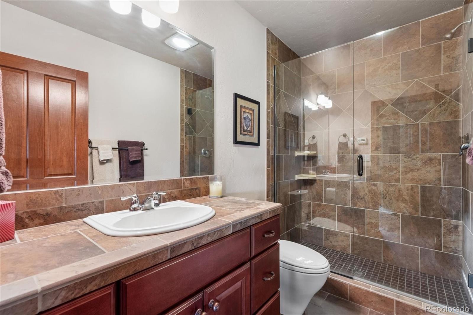 401 Raptor Point Golden, CO 80403 - Photo 45 of 48 a bathroom with a sink toilet and shower