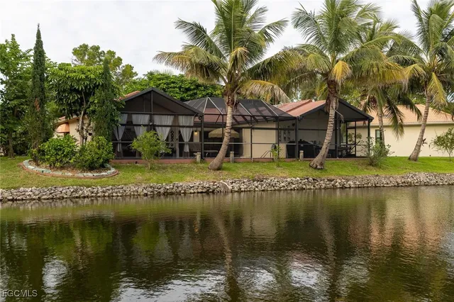 a view of a house with a lake view