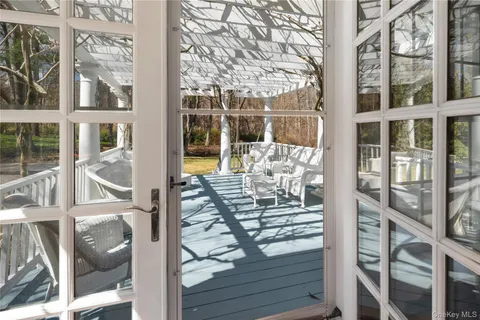 a view of balcony from door